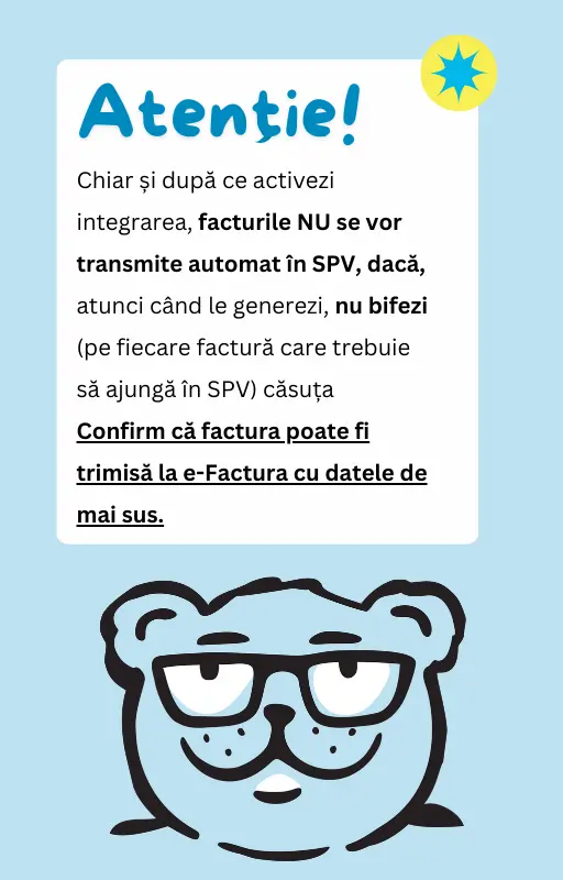Cum activezi integrarea automată cu e-factura - pasul 8